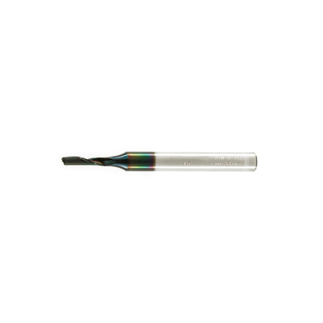 Alternative view of EndMill Single Flute with Carbide "Mirror Finish" - 3x12x60x6mm DCL Coating