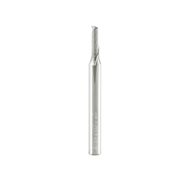 Single Flute End Mill with Carbide "Mirror Finish" - 4x12x60x6mm