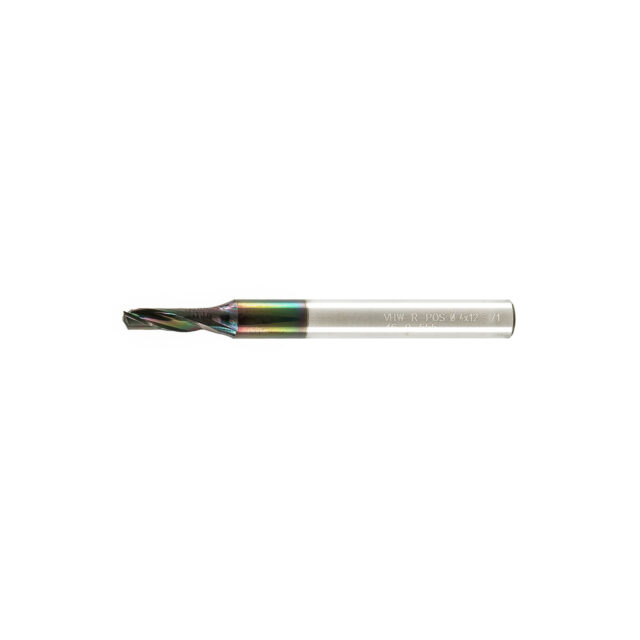Alternative view of Single Flute End Mill with Carbide "Mirror Finish" - 4x12x60x6mm DCL Coating