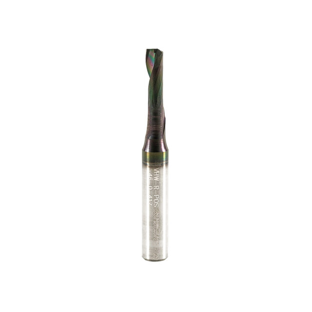 Single Flute End Mill with Carbide "Mirror Finish" - 3/16"x5/8"x2"x1/4" DLC Coating