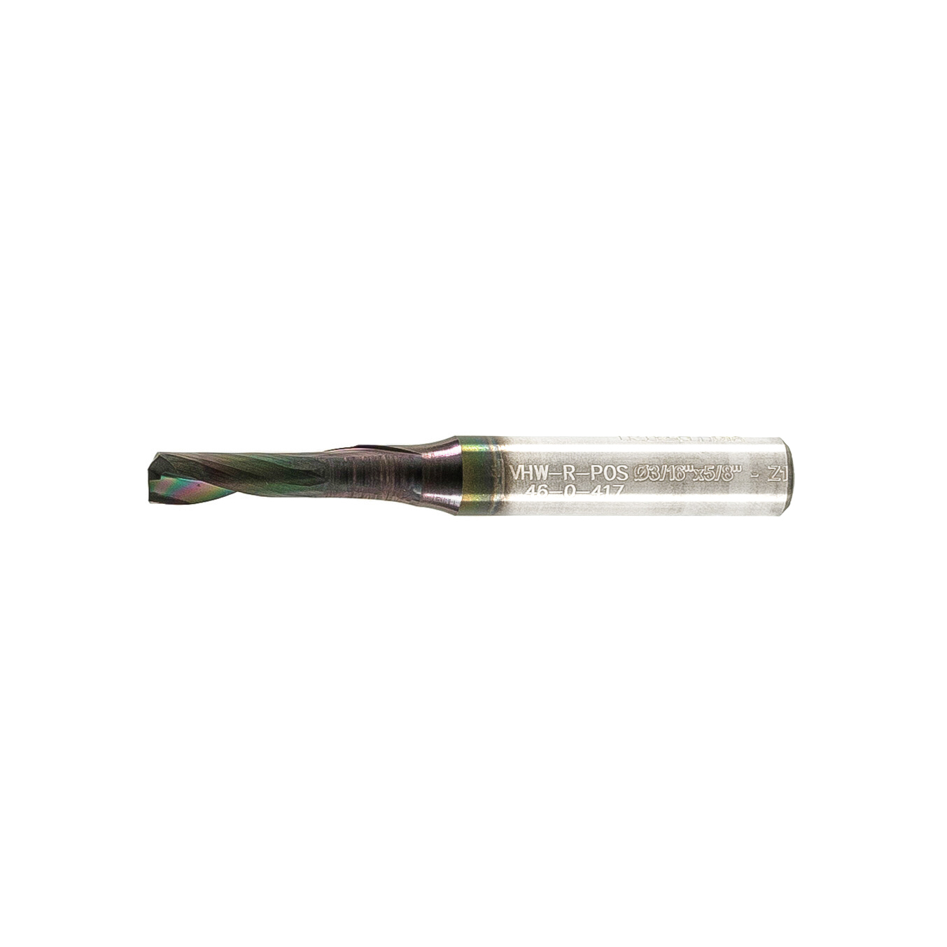 Mèche une flûte au carbure "fini miroir" - 3/16"x5/8"x2"x1/4" revêtement DLC – Image 2