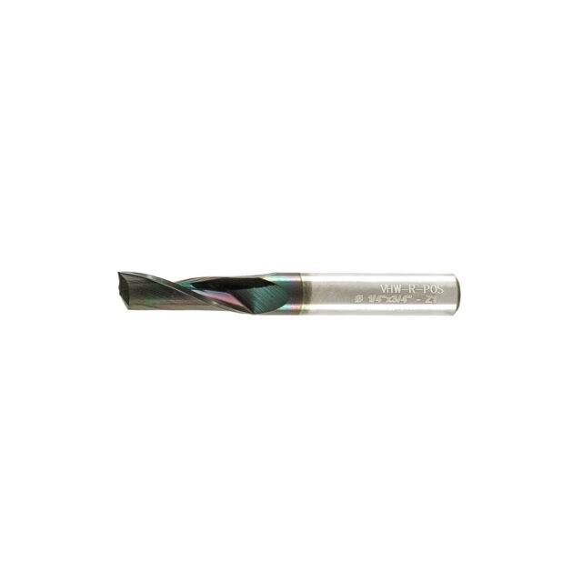 Alternative view of Single Flute End Mill with Carbide "Mirror Finish" - 1/4"x3/4"x2"x1/4" DLC Coating