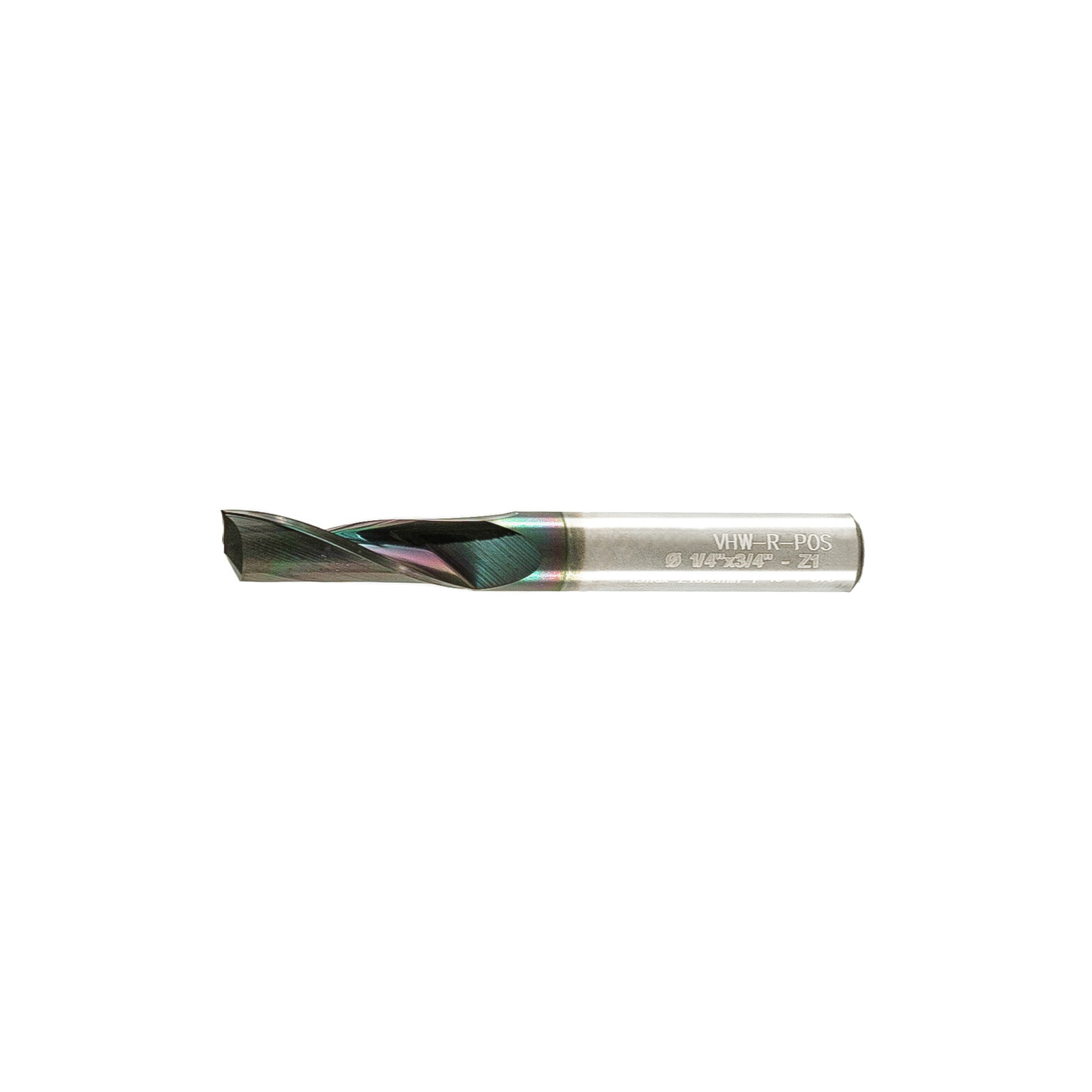 Mèche une flûte au carbure "fini miroir" - 1/4"x3/4"x2"x1/4" revêtement DLC – Image 2