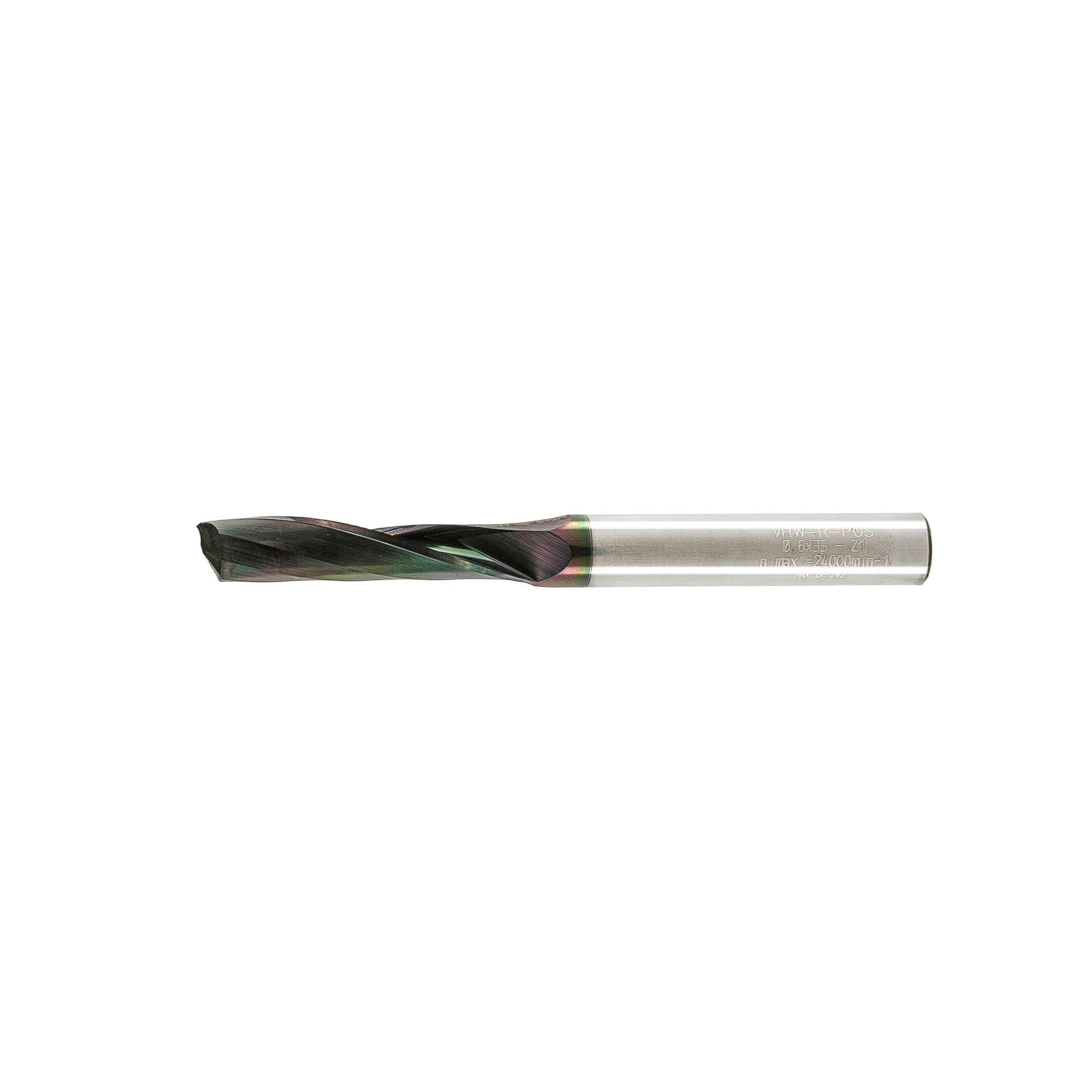 Mèche une flûte au carbure "fini miroir" - 8x35x80x8mm revêtement DLC – Image 2