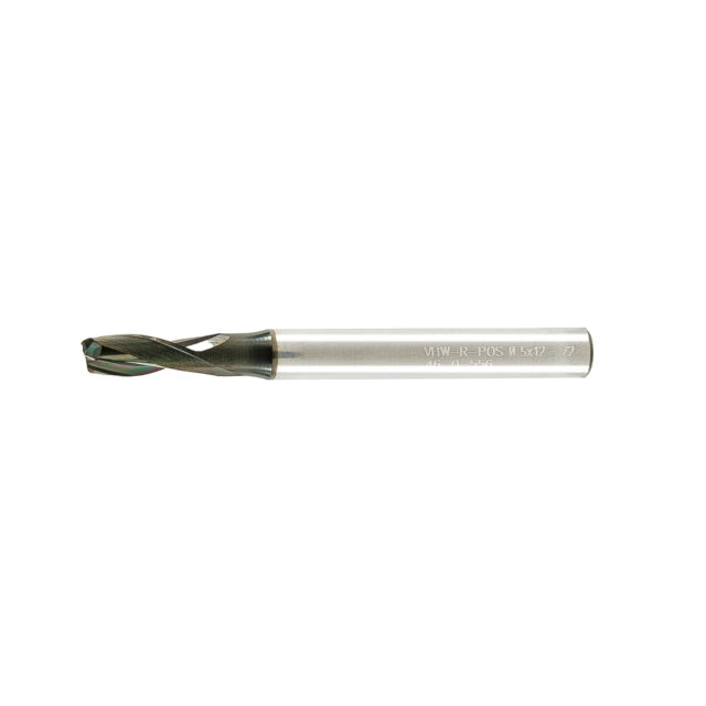 Alternative view of Double Flute End Mill with Carbide "Mirror Finish" - 5x12x60x6mm DLC Coating