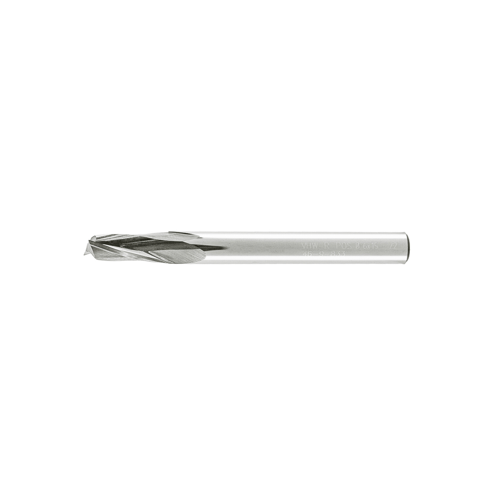 Double Flute End Mill with Carbide "Mirror Finish" - 6x15x60x6mm - Image 2