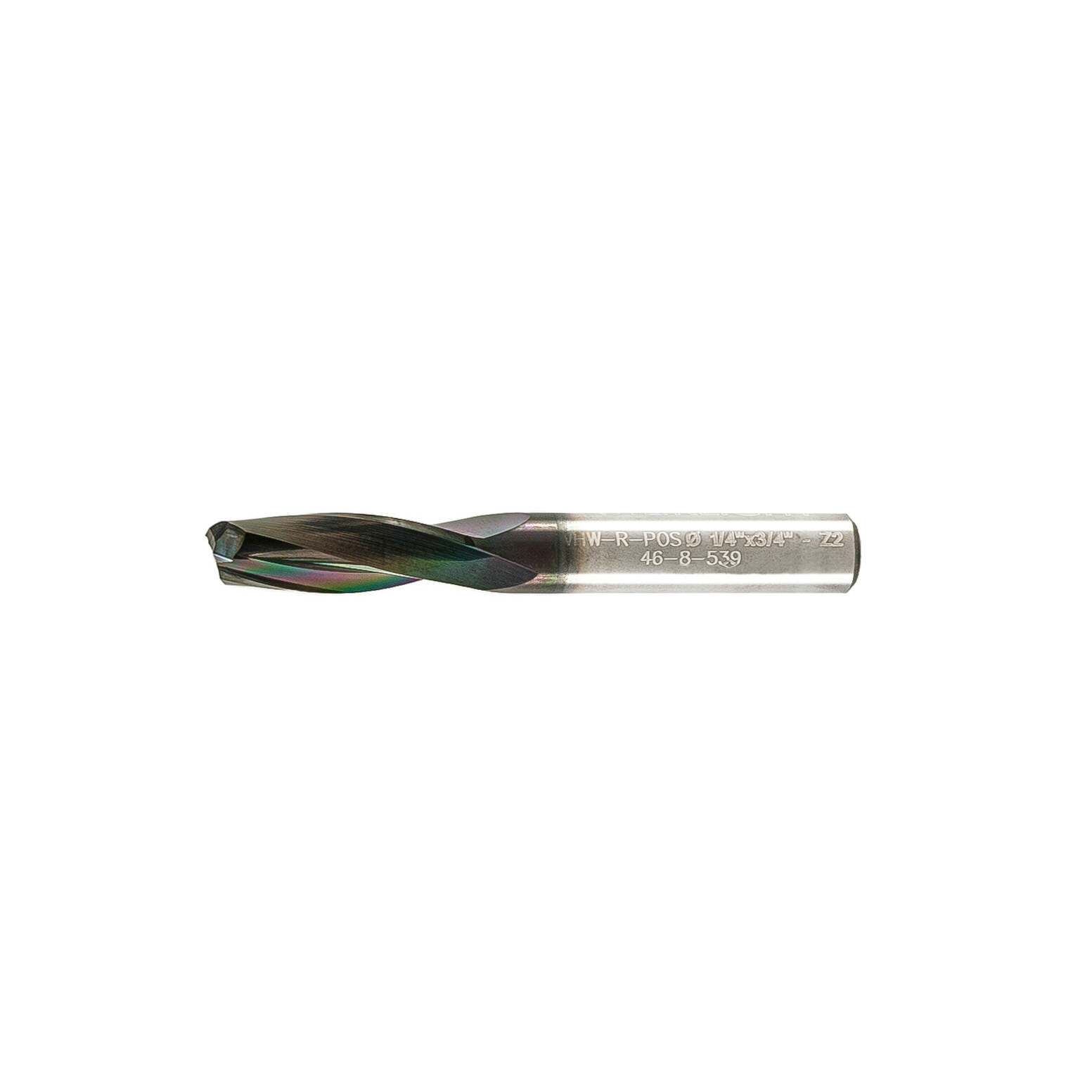 Mèche deux flûtes au carbure "fini miroir" - 1/4"x3/4"x2"x1/4" revêtement DLC – Image 2