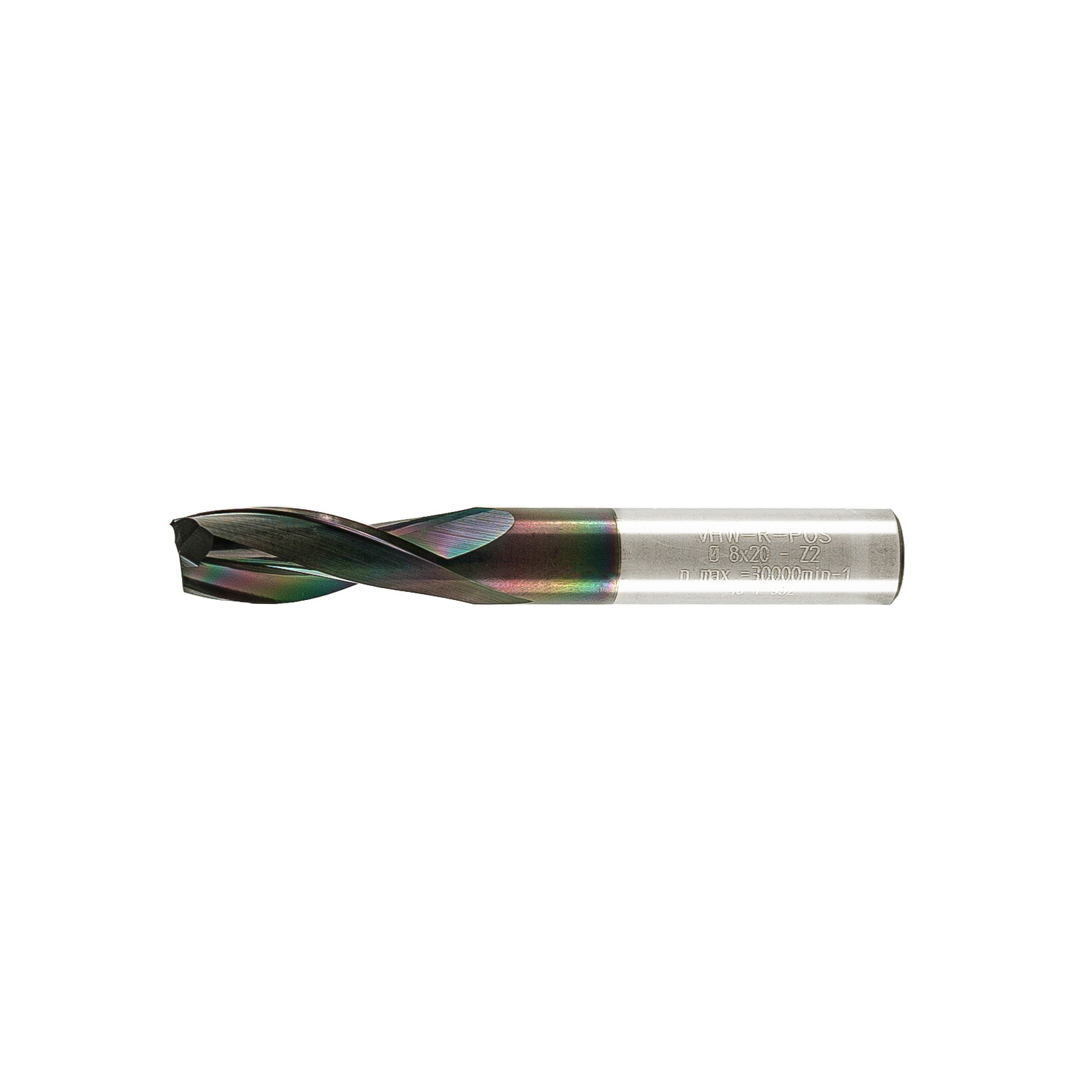Mèche deux flûtes au carbure "fini miroir" - 8x20x60x8mm revêtement DLC – Image 2