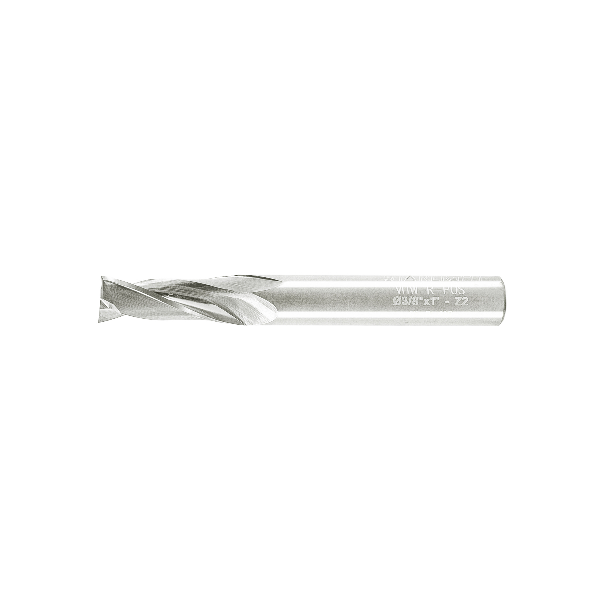 Double Flute End Mill with Carbide "Mirror Finish" - 3/8"x1"x3"x3/8" - Image 2