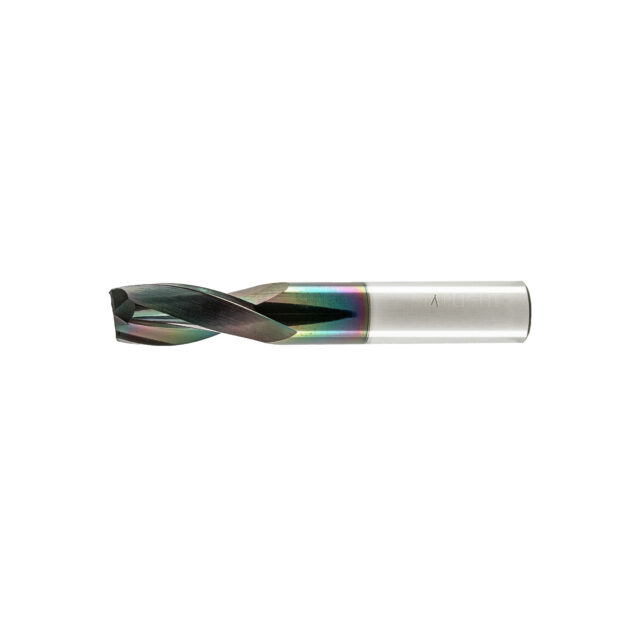 Alternative view of Double Flute End Mill with Carbide "Mirror Finish" - 12x25x80x12mm DLC Coating