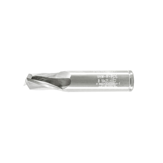 Alternative view of Double Flute End Mill with Carbide "Mirror Finish" - 16x25x80x16mm