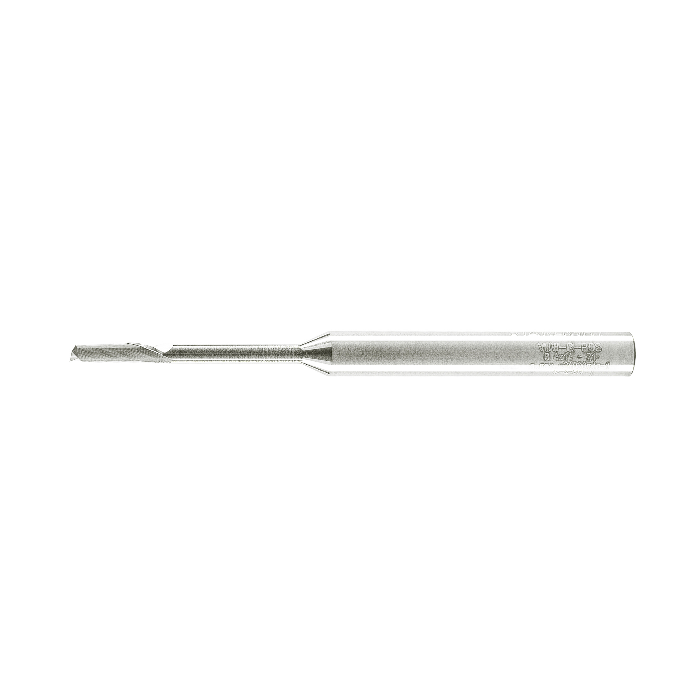 Single Flute End Mill with Carbide "Mirror Finish" - 4x14/40x100x8mm - Image 2