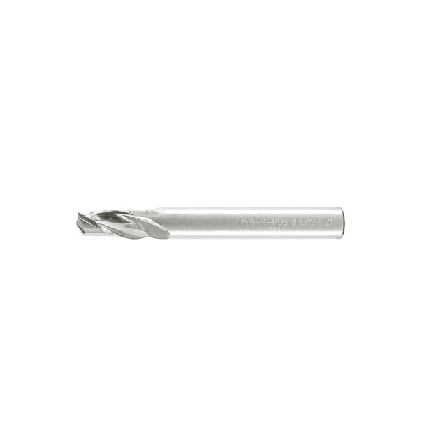 Alternative view of Single Flute End Mill with Carbide "Mirror Finish" - 6x12x50x6mm
