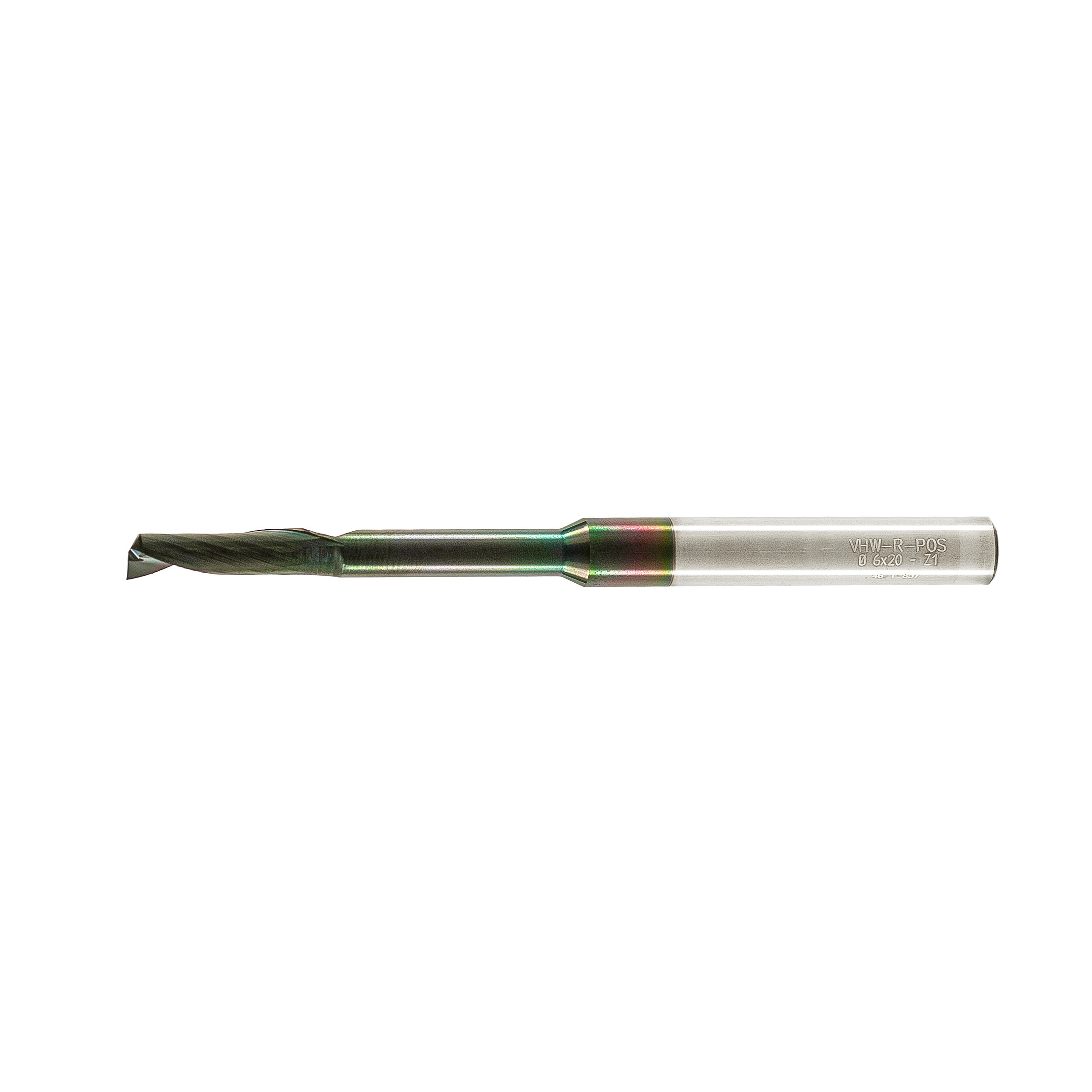 Mèche une flûte au carbure "fini miroir" - 6x20/50x100x8mm revêtement DLC – Image 2