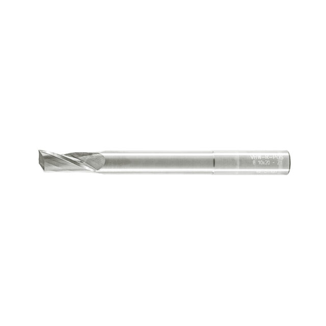 Alternative view of Single Flute End Mill with Carbide "Mirror Finish" - 10x20/70x100x10mm