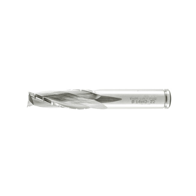 Alternative view of Double Flute End Mill with Carbide "Mirror Finish" with Chip Breaker - 14x42x100x14mm