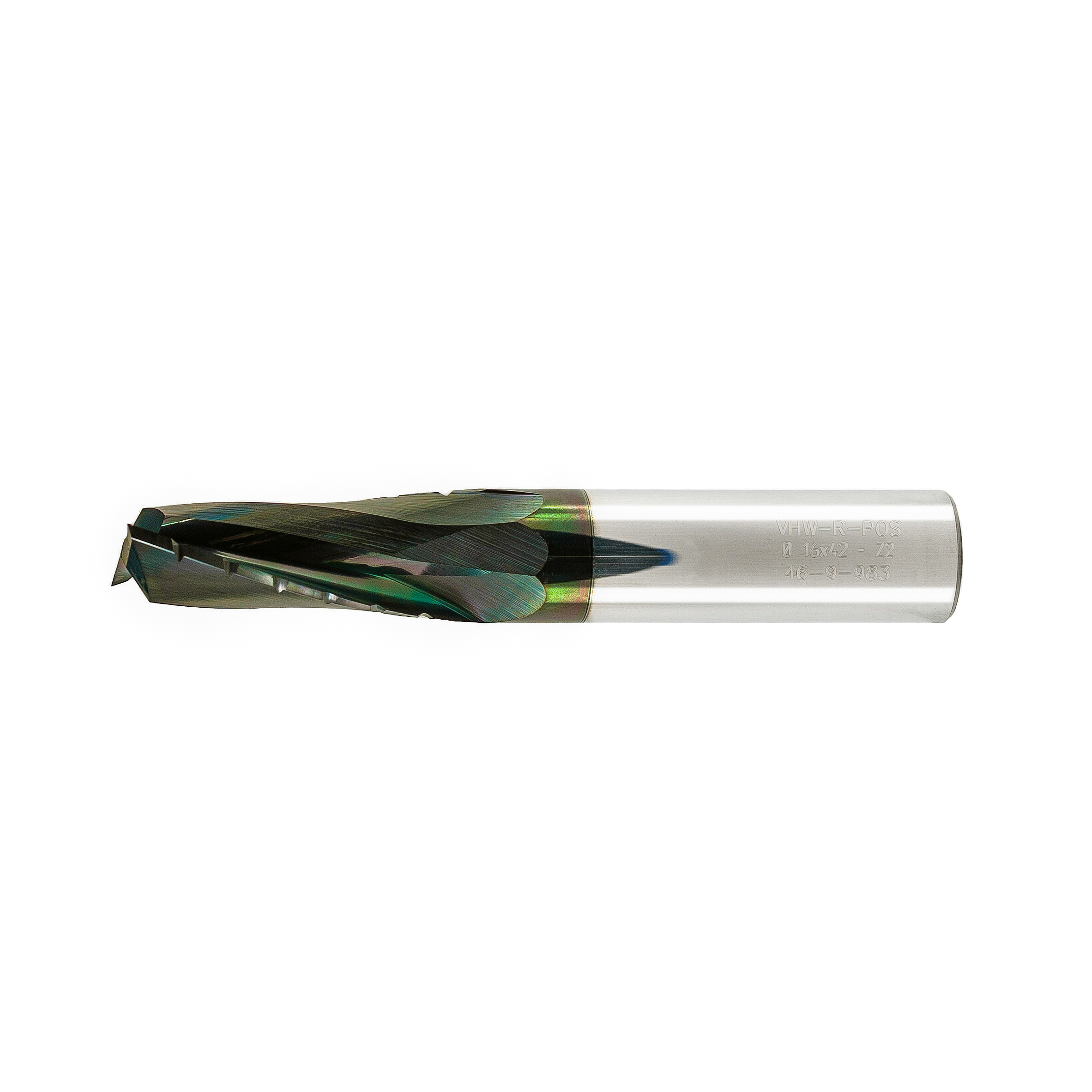 Double Flute End Mill with Carbide "Mirror Finish" with Chip Breaker - 16x42x100x16mm DLC Coating - Image 2