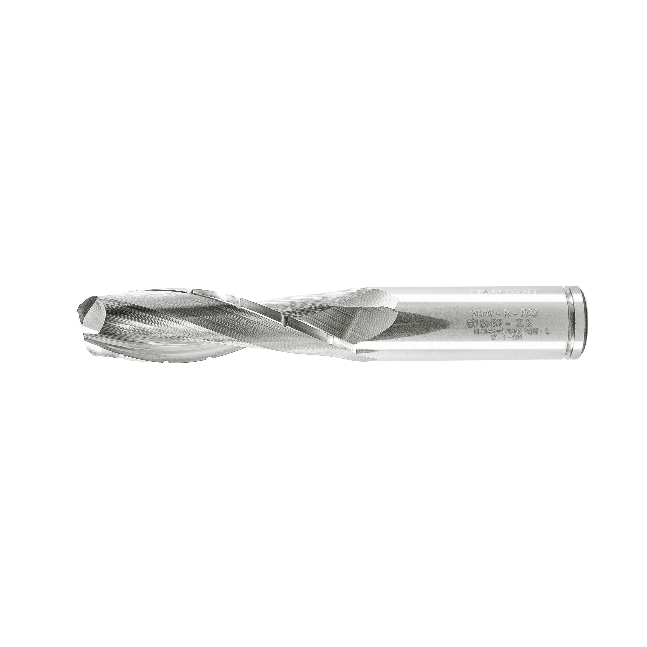 Double Flute End Mill with Carbide "Mirror Finish" with Chip Breaker - 18x62x120x18mm - Image 2