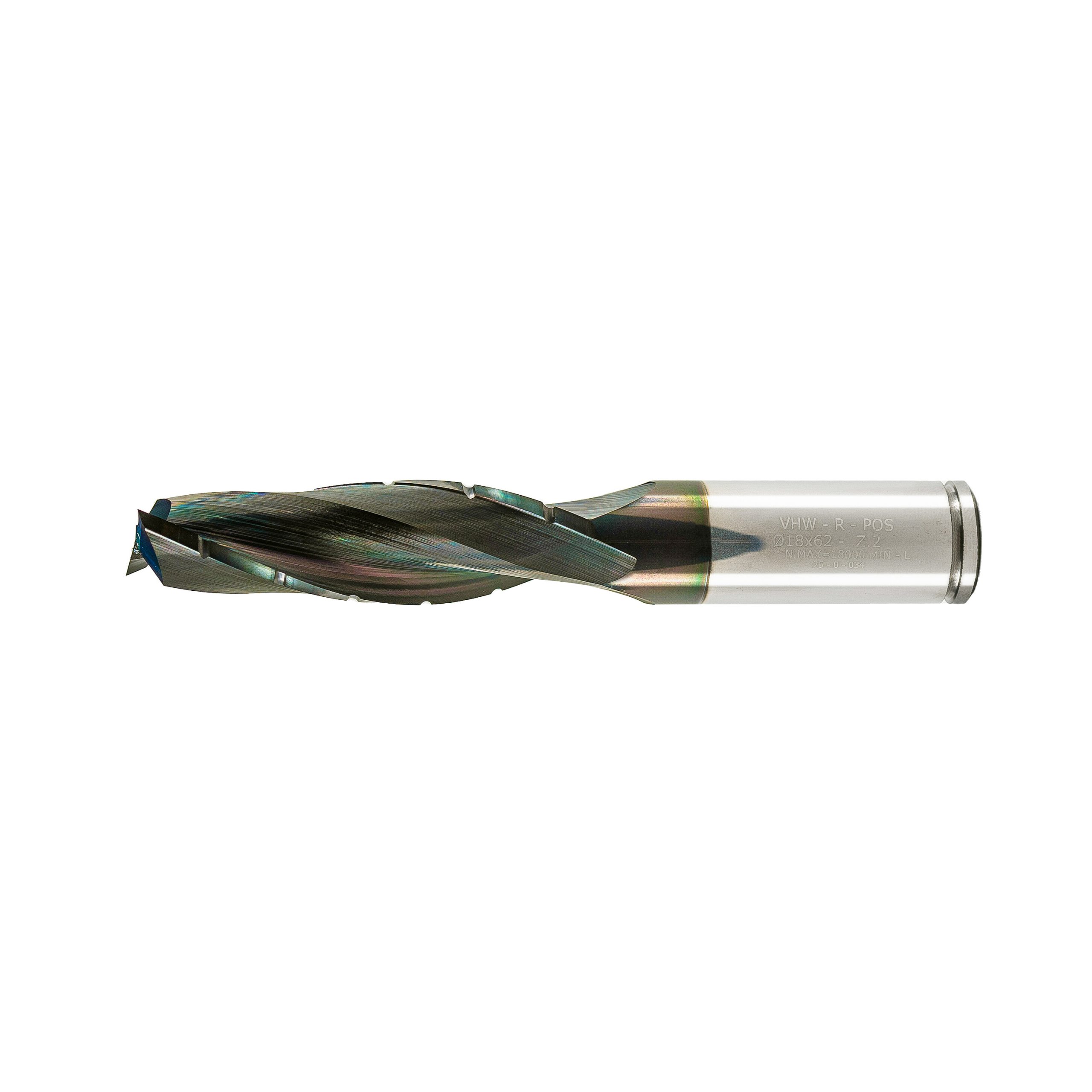 Double Flute End Mill with Carbide "Mirror Finish" with Chip Breaker - 18x62x120x18mm DLC Coating - Image 2