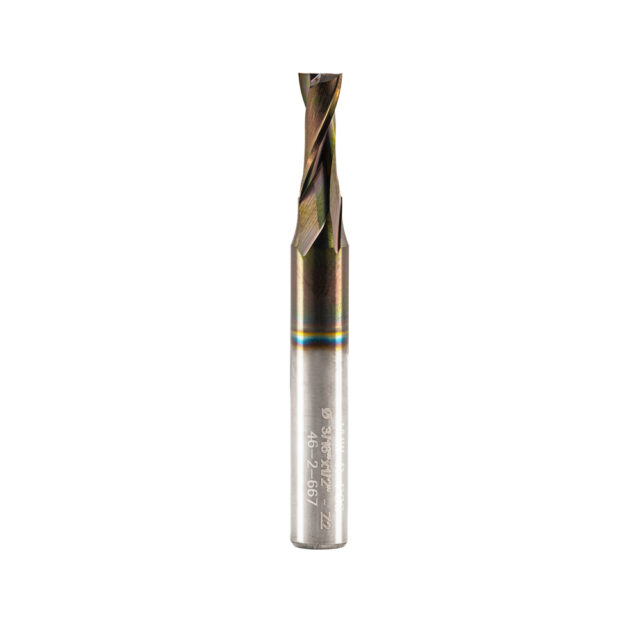 Double Flute End Mill with Carbide "Mirror Finish" - 3/16"x1/2"x2"x1/4" DLC Coating