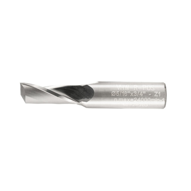 Alternative view of Single Flute End Mill with Carbide "Mirror Finish" - 5/16"x3/4"x2"x3/8"