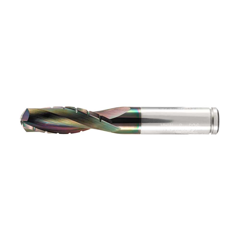 Mèche deux flûtes au carbure "fini miroir" avec Chip Breaker - 14x42x100x14mm revêtement DLC – Image 2