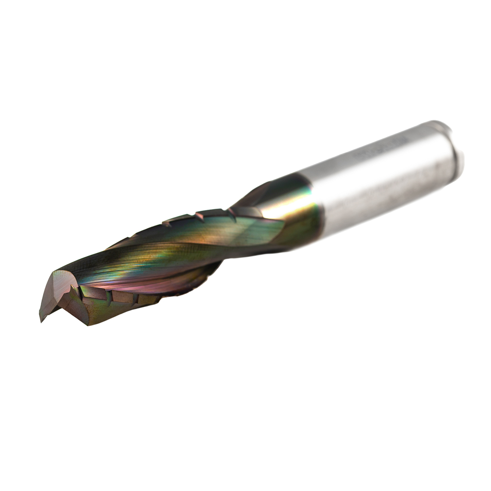 Mèche deux flûtes au carbure "fini miroir" avec Chip Breaker - 14x42x100x14mm revêtement DLC – Image 4